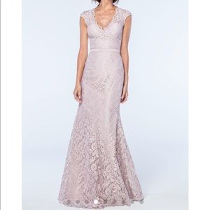 Nude Lace bridesmaid or prom gown dress